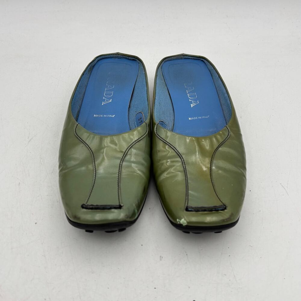 Vintage Prada Leather Driving Slip Ons Mules Flats Women's 37.5 Y2K